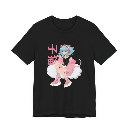 Anime Cat Girl Aesthetic T-Shirt – Pastel Streetwear Illustration (子猫)