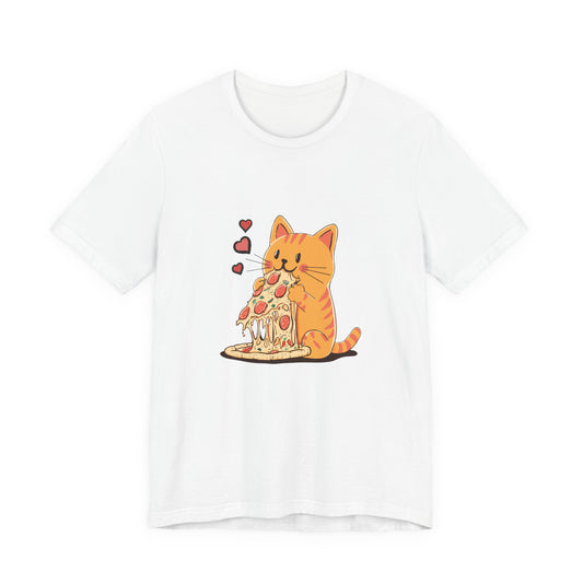 Cat Pizza Love – Cute Feline & Pepperoni Slice Tee