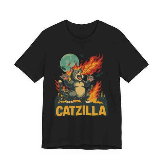 CATZILLA – Retro Funny Cat T-Shirt | Monster Cat Graphic Tee