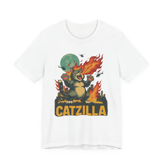 CATZILLA – Retro Funny Cat T-Shirt | Monster Cat Graphic Tee